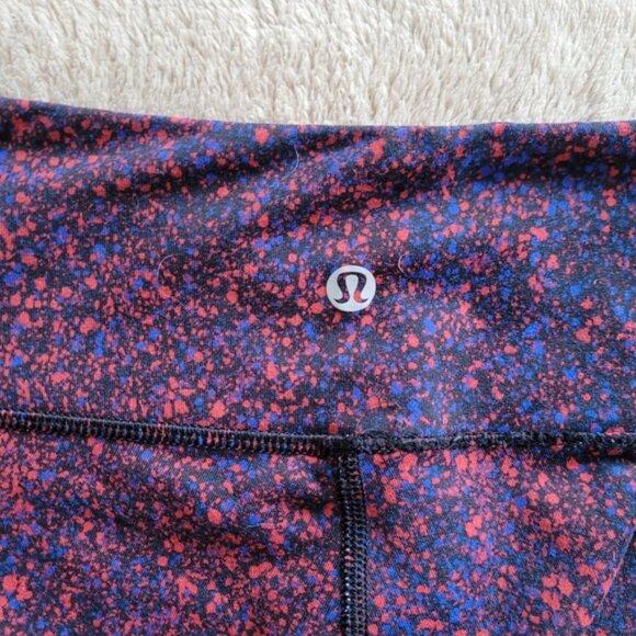 Lululemon Wunder Under Pant III Splatter Prep Red Sapphire Blue size 4 - Picture 9 of 13